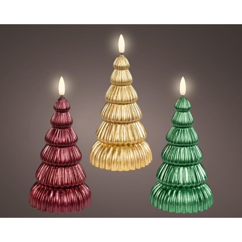 ALBERO LED CERA 3 COLORI H.17.5